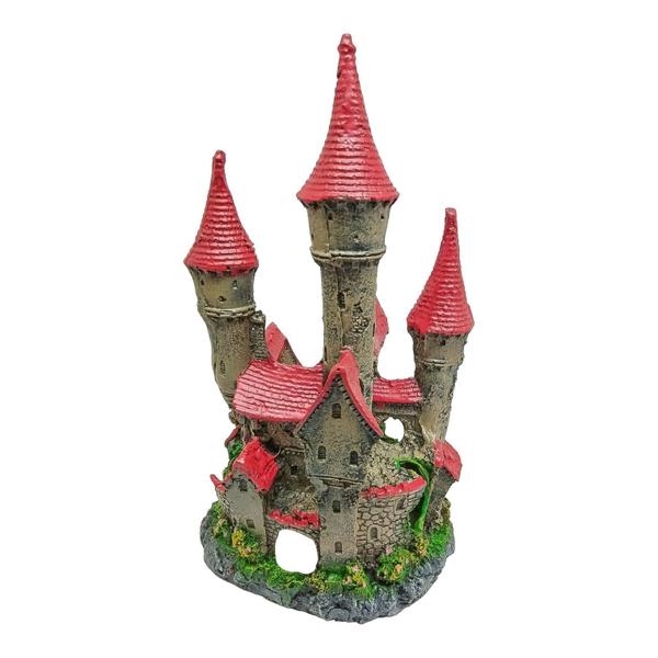 Imagem de Enfeite Castelo 3 Picos Resina Aquário 30x16x15cm