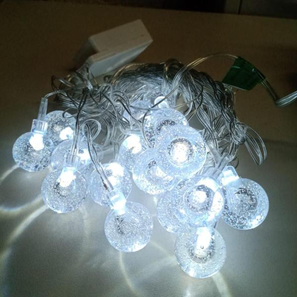 Imagem de Enfeite De Natal Cordão 20 Leds Bolinhas Cristal - pisca Pisca