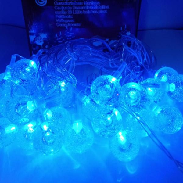 Imagem de Enfeite De Natal Cordão 20 Leds Bolinhas Cristal - pisca Pisca