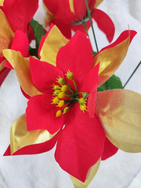 Imagem de enfeite de Natal flor galho com 5 flores