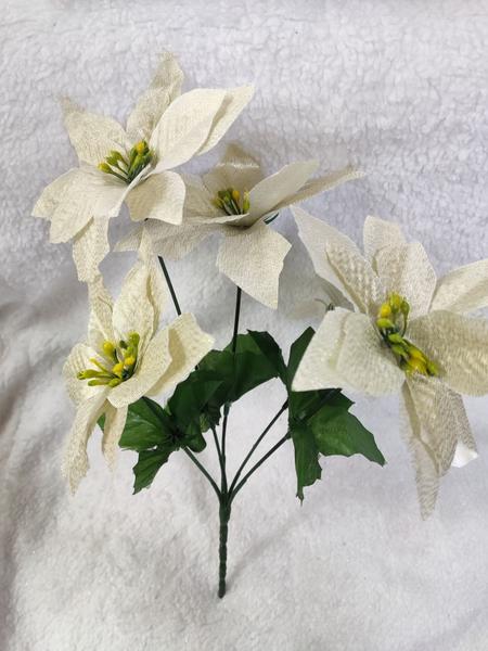 Imagem de enfeite de Natal flor galho com 5 flores