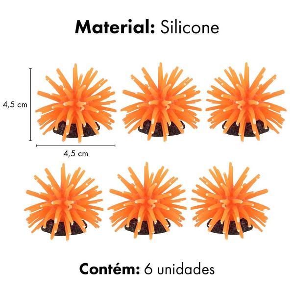 Imagem de Enfeite De Silicone Soma Anemona Laranja 4,5 Cm(6 Un)