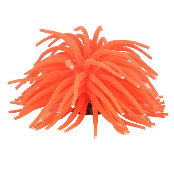 Imagem de Enfeite de silicone soma anemona short laranja 11 cm