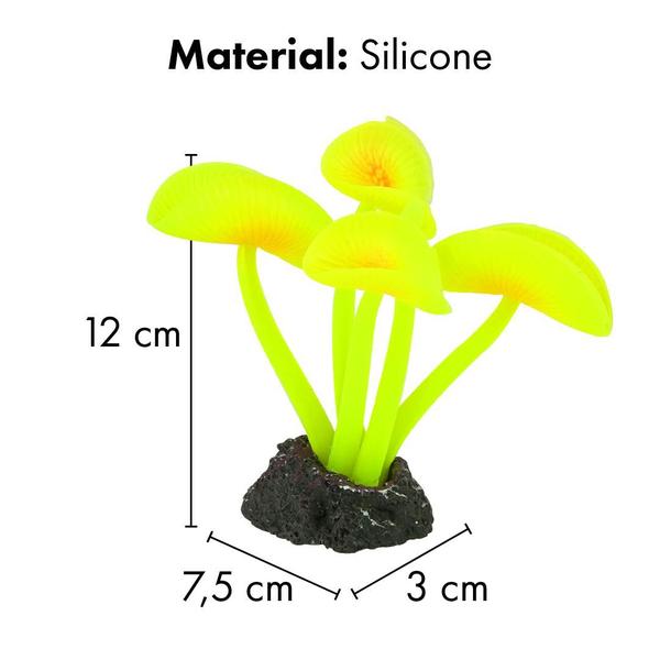 Imagem de Enfeite de silicone soma coral mushroom long stem amarelo