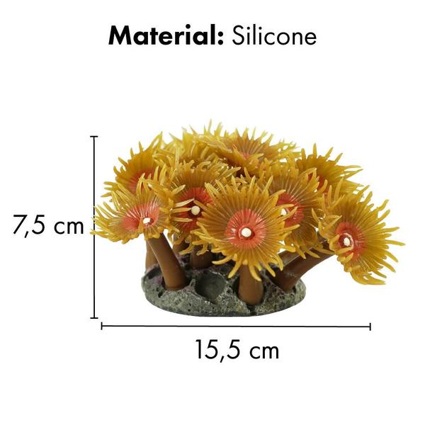 Imagem de Enfeite de silicone soma coral zoanthus dourado 02