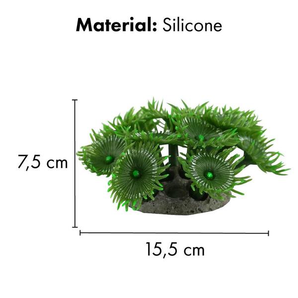 Imagem de Enfeite de silicone soma coral zoanthus verde 02