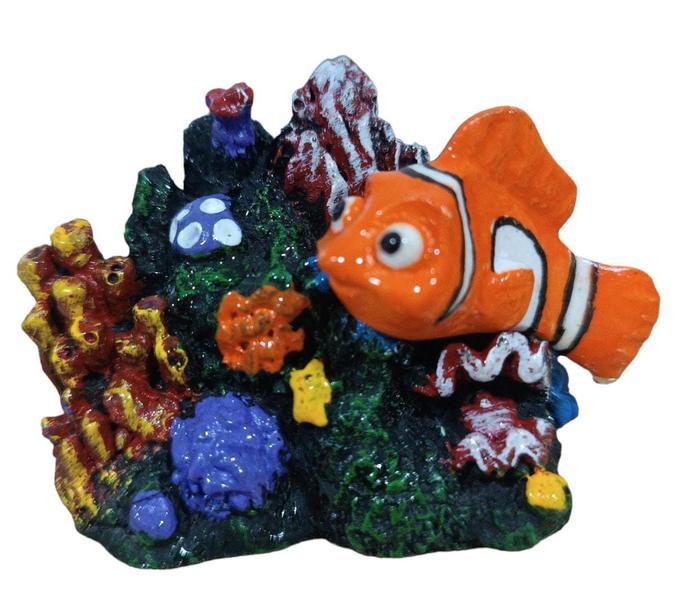 Imagem de Enfeite decoração Para Aquário Nemo no recife de corais