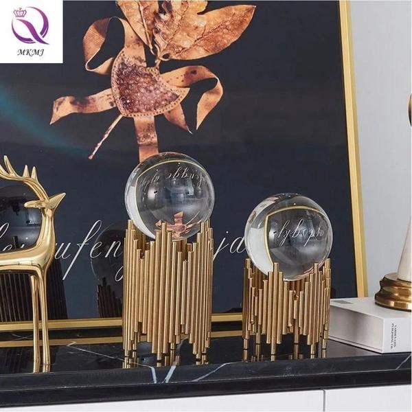 Imagem de Enfeite Decorativo De Metal Com Esfera De Cristal 18 cm