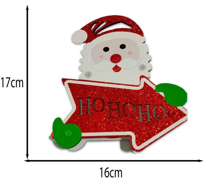 Imagem de Enfeite Decorativo De Natal Papai Noel 3d Madeira Led 17cm - Art Christmas