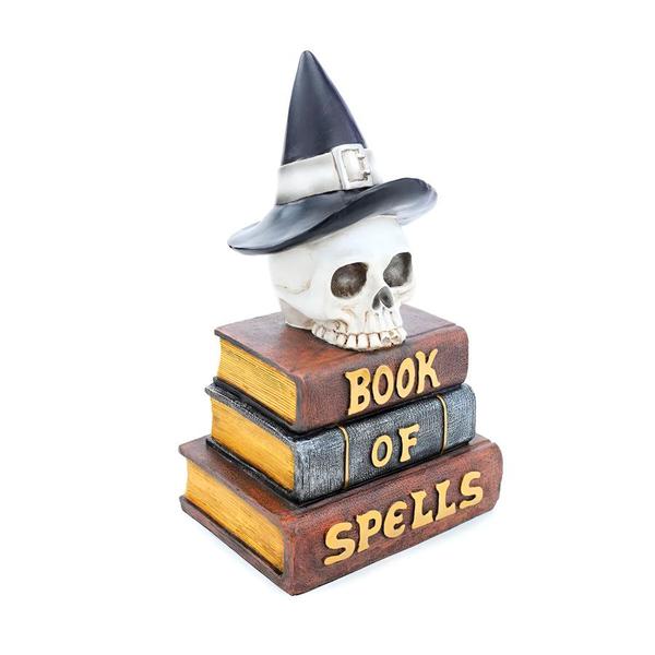 Imagem de Enfeite Decorativo Halloween - Crânio Com Livros - 27,5cm - 1 unidade - Cromus - Rizzo