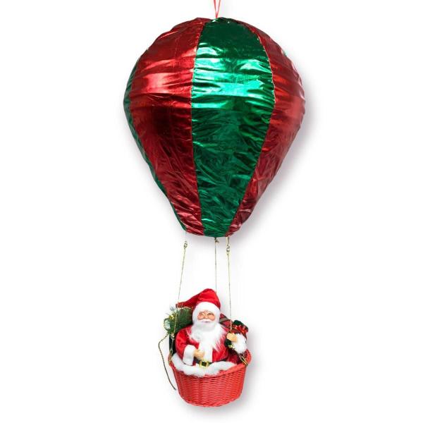 Imagem de Enfeite Natalino Balão Com Papai Noel Verde E Vermelho 85Cm