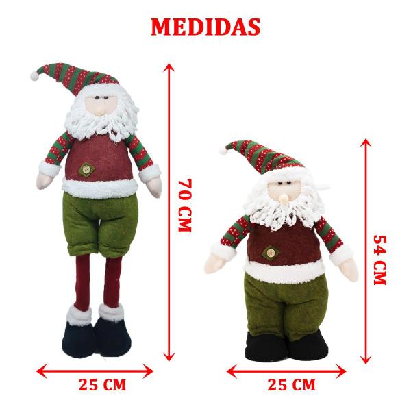 Imagem de Enfeite Natalino Papai Noel Perna Ajustáveis Decorativo 70cm