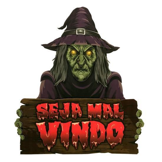 Imagem de Enfeite Painel Halloween Seja Mal Vindo Bruxa - 01 unid