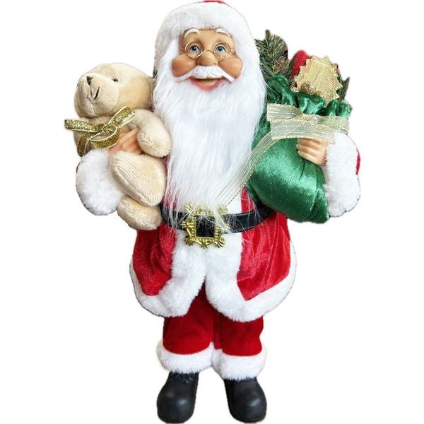 Imagem de Enfeite Papai Noel Natalino Saco De Presente Natal Urso 41cm