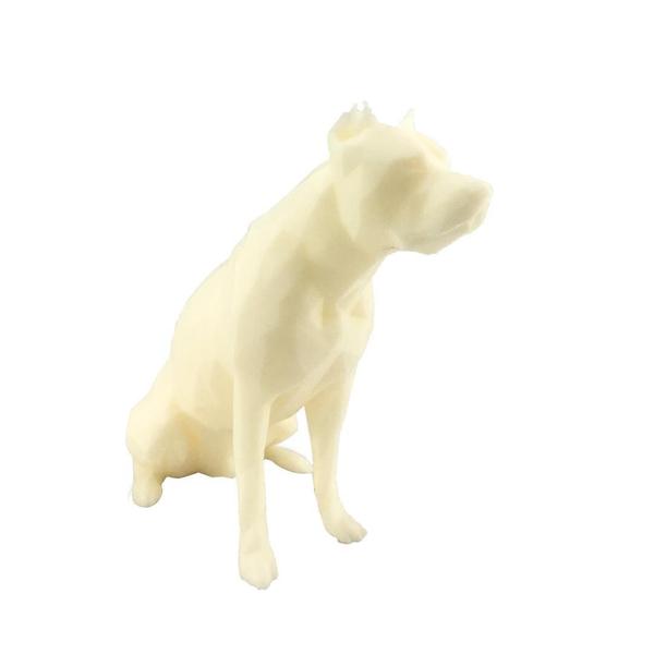 Imagem de Enfeite Pitbull Low Poly Geométrico Decoração 3D 14Cm Branco