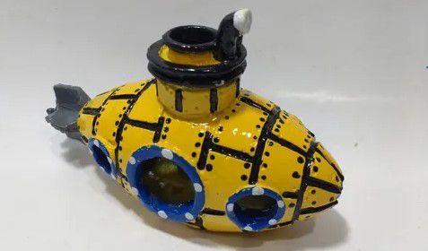 Imagem de Enfeite Submarino Amarelo Oxigenador Para Aquários