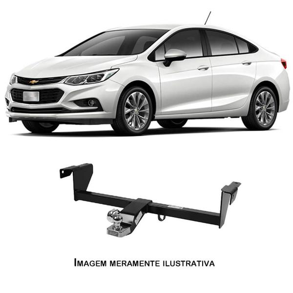 Imagem de Engate Braconi Cruze Hatch 2017 2018 2019 2020 2021 2022 2023 Não Precisa Tração até 450Kg Furar c/ Bola Cromada - GM-70