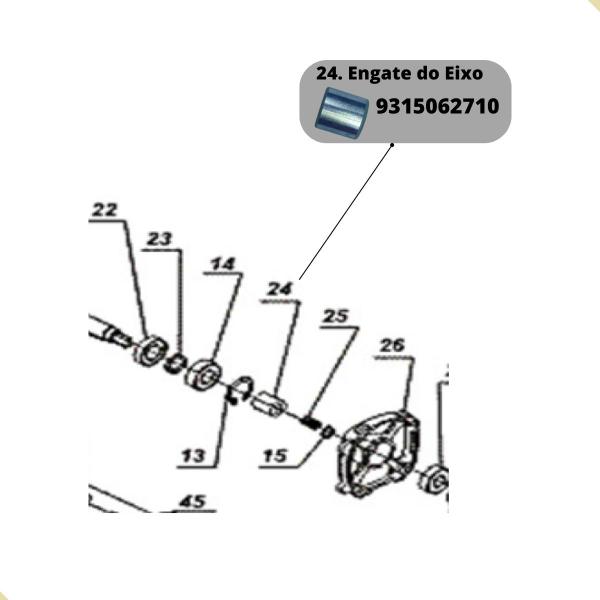 Imagem de Engate Do Eixo P/ Retificadeira Vonder Rrv600 Dwt Gs06-27lv