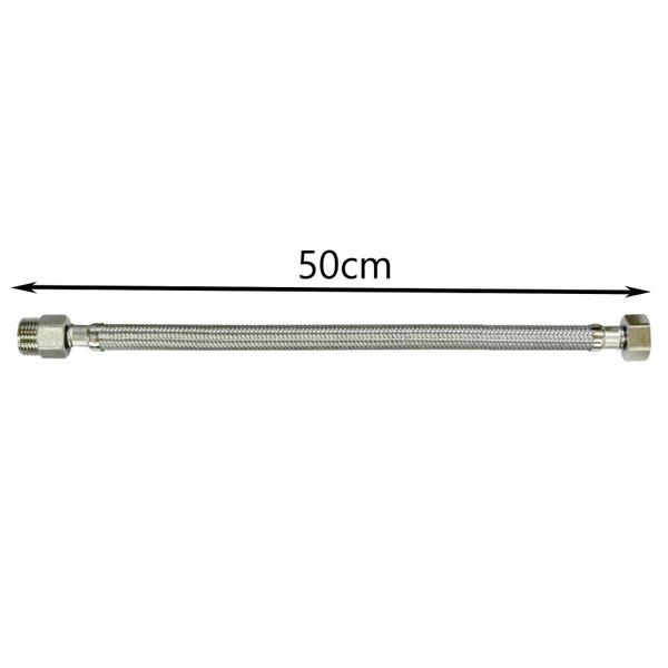 Imagem de Engate Flexível Aço Inox Trançado C/ Canopla 1/2''x50cm Japi