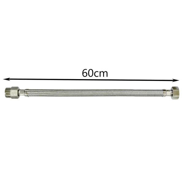 Imagem de Engate Flexível Aço Inox Trançado Canopla 1/2''X60Cm Japi