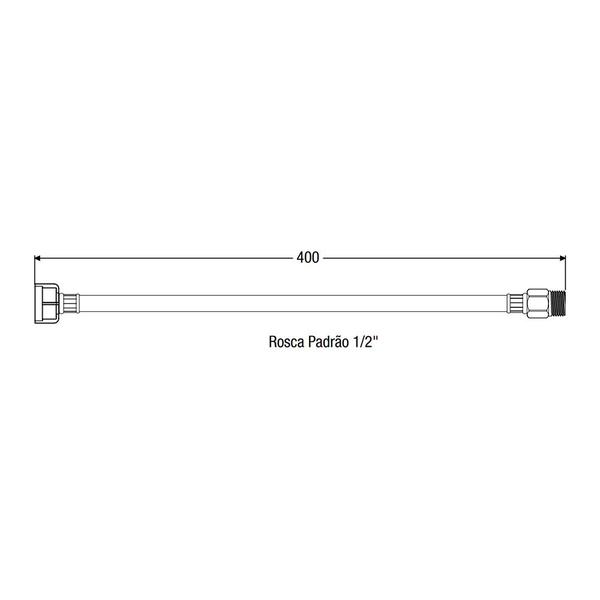 Imagem de Engate Flexível de PVC Alta Pressão 40cm Branco