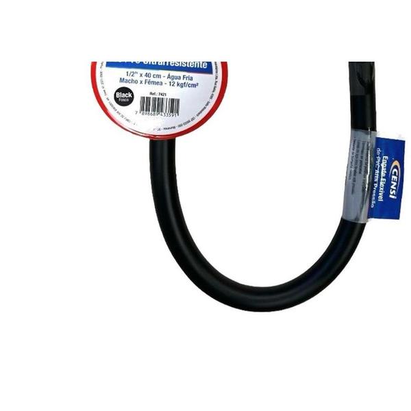 Imagem de Engate Flexivel Preto Pvc Fosco Censi 40Cm Ultra Resistente