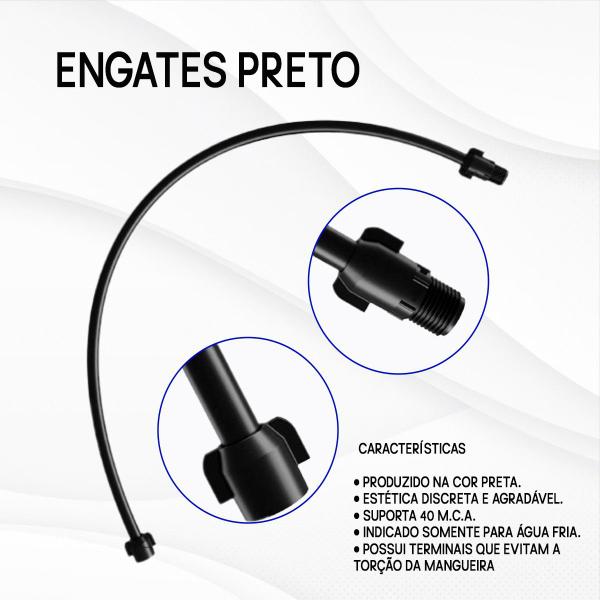 Imagem de Engate Flexível Pvc 40cm Preto Astra Kit C/6 Und