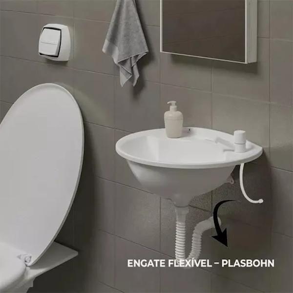 Imagem de Engate Flexível Pvc Branco 1 Metro 1/2 Reforçado Plasbohn