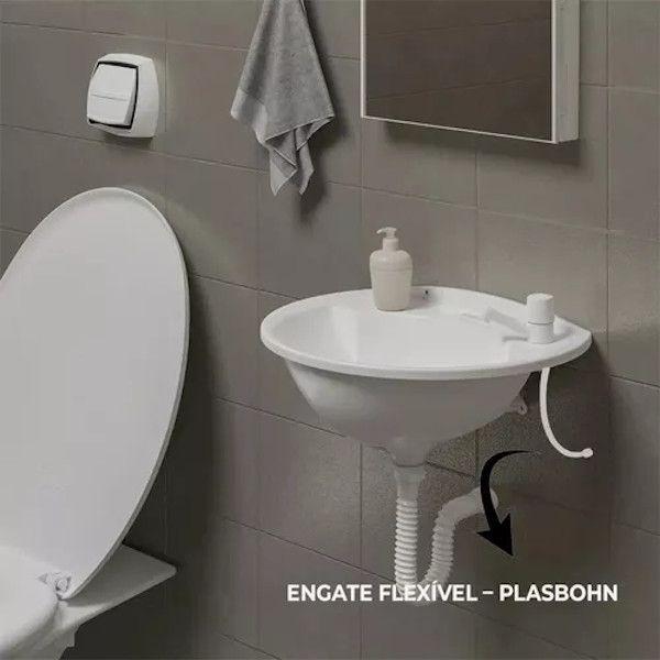 Imagem de Engate Flexível PVC Branco 30cm 1/2 Reforçado Plasbohn