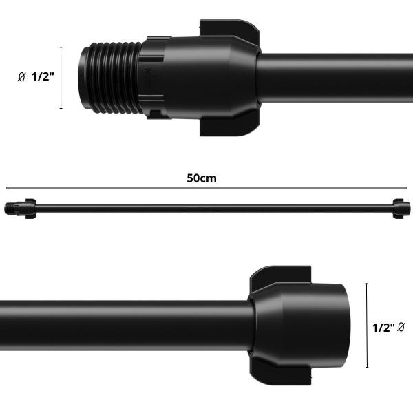 Imagem de Engate Mangueira Flexível Descarga 50Cm X 1/2 Preto Kit 02