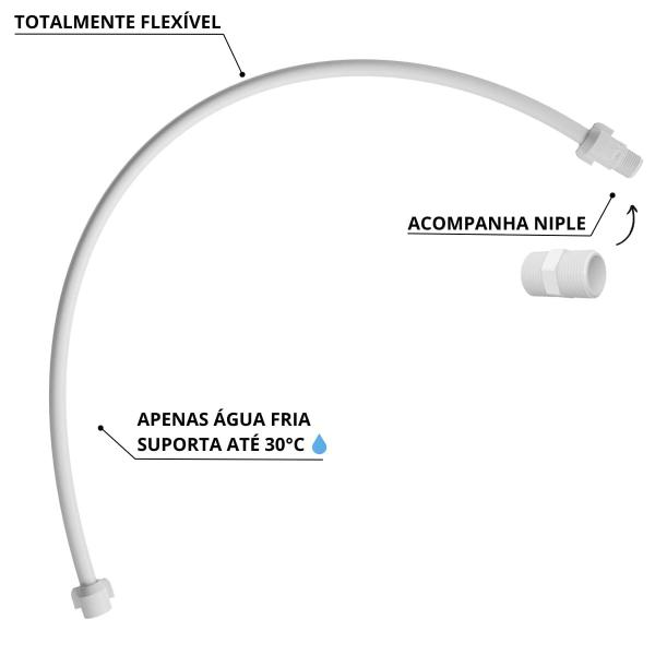 Imagem de Engate Mangueira Flexível Para Descarga 100cm x 1/2" Branco  Astra  Kit 10 Un