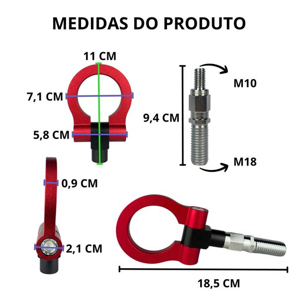 Imagem de Engate Reboque Veicular Esportivo Tow Hook Modelo Japones