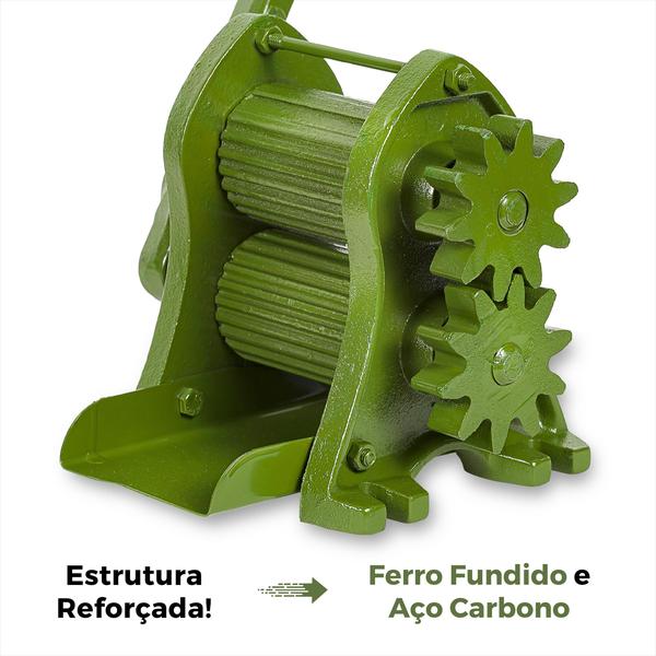 Imagem de Engenhoca Garapeira Moedor Moinho Engenho Maquina Extrair Moer Fazer Garapa Caldo Cana Manual B30 Botini Ferro 2 Moendas