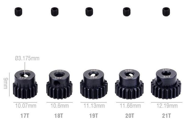 Imagem de Engrenagem 48P T13 T15 T17 T19 T20 Motor Do Pinhão 1/10 Rc