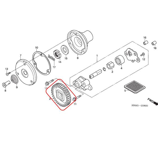 Imagem de Engrenagem Bomba Óleo Titan 150, Fan 150, Bros 150 06 á 14