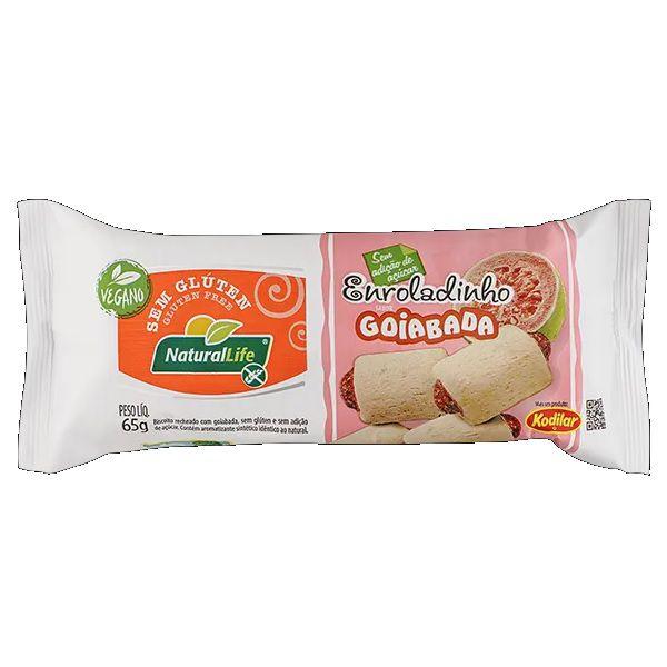 Enroladinho Goiaba Sem Glúten, Vegano, Sem Açúcar Natural Life 65g Imagem de Enroladinho Goiaba Sem Glúten, Vegano, Sem Açúcar Natural Life 65g