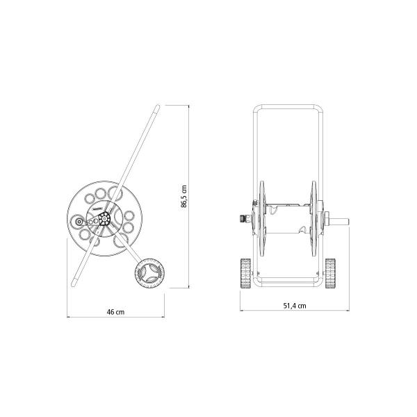 Imagem de Enrolador de Mangueira até 55m Suporte com Rodas 78595000 Tramontina