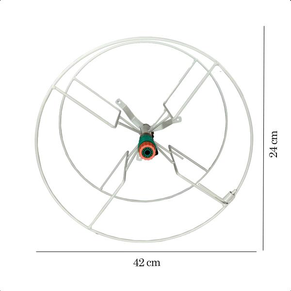 Imagem de Enrolador de Mangueira para Jardim Suporte Engate Rápido em Aço