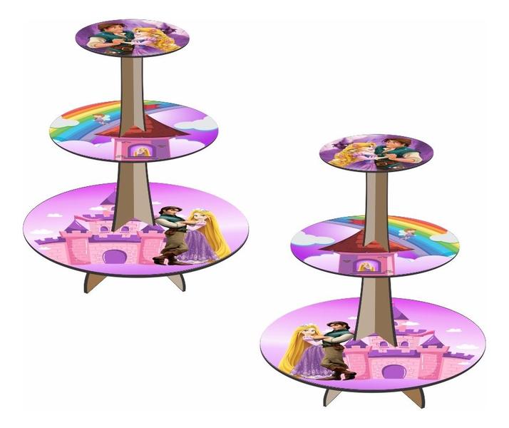 Imagem de Enrolados Princesa Disney Kit 2 Baleiros 6 Displays de Mesa