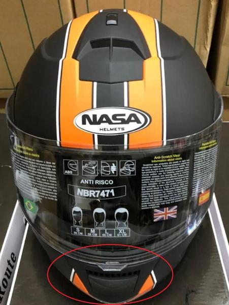 Imagem de Entrada Ar Frontal Capacete Nasa Ns-1001 White Custon Matt