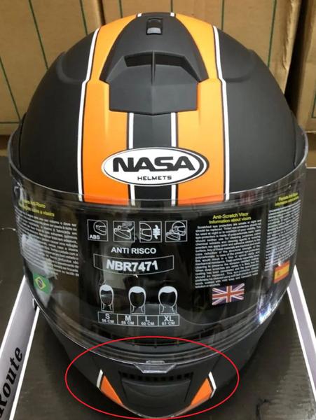 Imagem de Entrada De Ar Frontal Capacete Nasa Ns-1001 Route Articulado