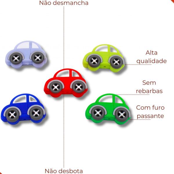 Imagem de Entremeio carrinho para prendedor de chupeta 30mm em silicone com 50 peças