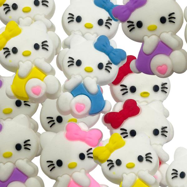 Entremeio emborrachado gatinha hello kitty para prendedor de chupeta 10 unidades - ADB ACESSORIOS PARA PATCHWORK Imagem de Entremeio emborrachado gatinha hello kitty para prendedor de chupeta 10 unidades
