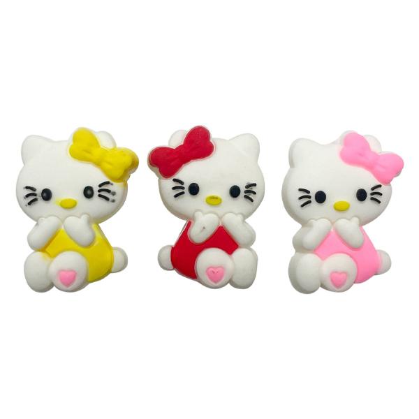 Entremeio emborrachado gatinha hello kitty para prendedor de chupeta 10 unidades - ADB ACESSORIOS PARA PATCHWORK Imagem de Entremeio emborrachado gatinha hello kitty para prendedor de chupeta 10 unidades
