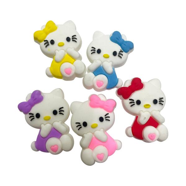 Entremeio emborrachado gatinha hello kitty para prendedor de chupeta 10 unidades - ADB ACESSORIOS PARA PATCHWORK Imagem de Entremeio emborrachado gatinha hello kitty para prendedor de chupeta 10 unidades