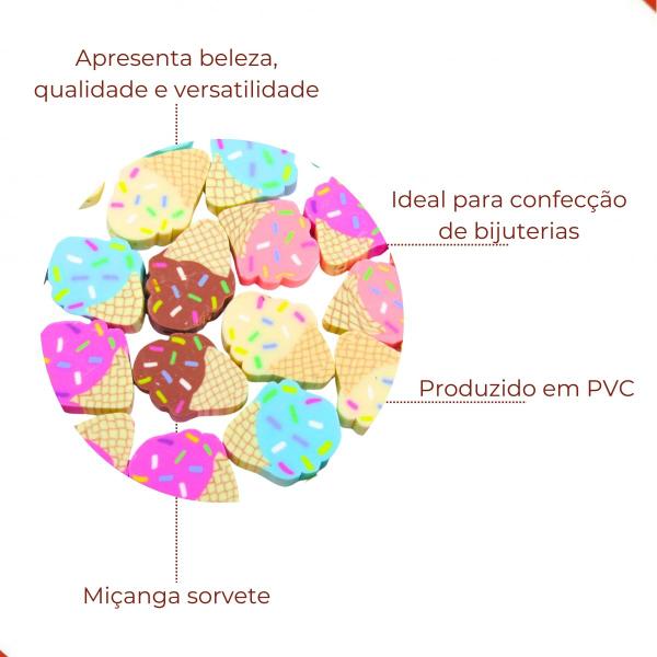 Imagem de Entremeio sorvete casquinha 20x35mm em pvc com 50 peças