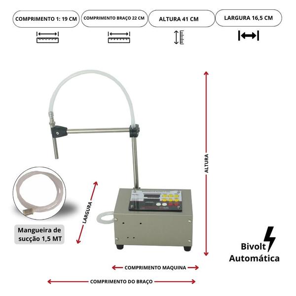 Imagem de Envasadora de Líquidos Compacta em Inox Bivolt com Pedal