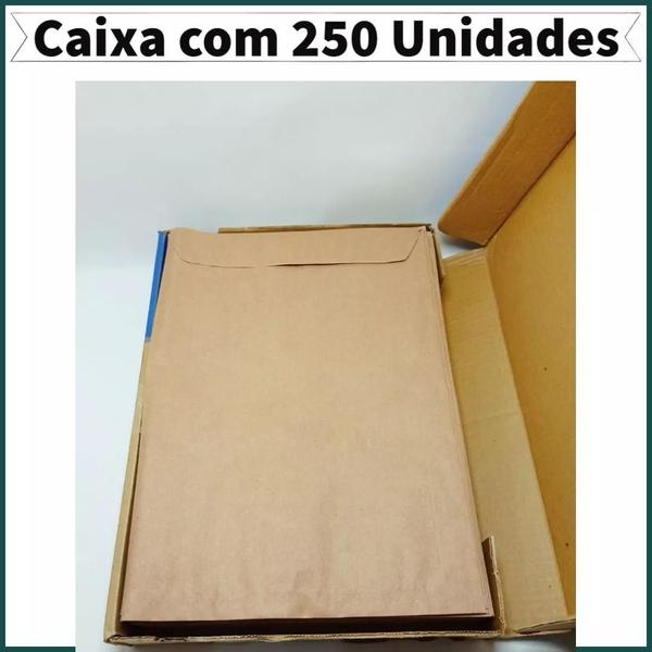 Imagem de Envelope Grande Ofício Kraft Pardo 26x36 Cm - Caixa 250 Unidades