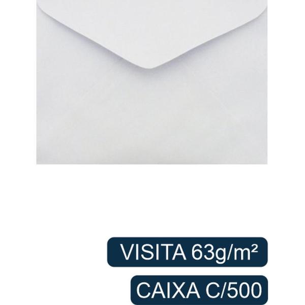 Imagem de Envelope Visita Branco 115X80MM 63G  Caixa com 500 Unidades