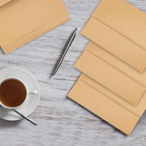 Imagem de Envelopes de papel Kraft, pacote com 50 envelopes, 13,5 x 18 cm, marrom A7 Self Seal